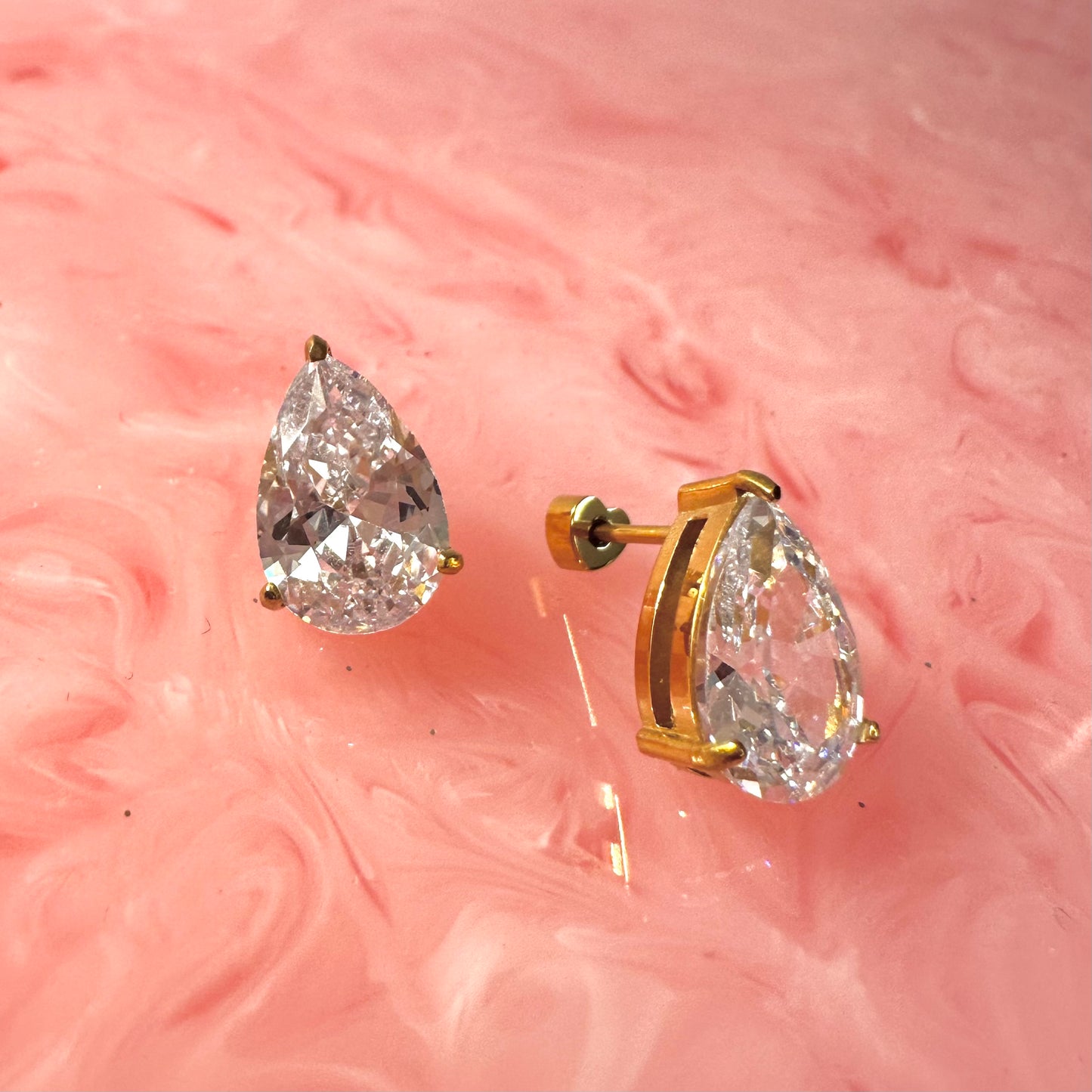 Sparkly Teardrop Crystal Stud Earrings