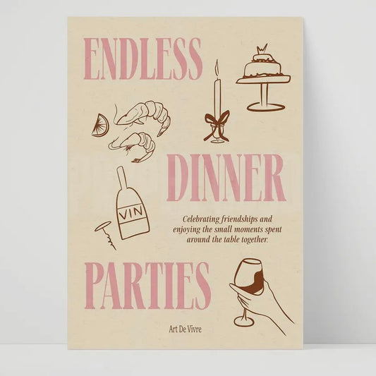 ‘Endless Dinner Parties’ A4 Print