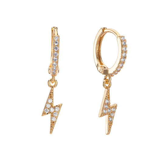Bijoux De Mimi ‘Talitha Crystal Lightning Bolt Huggie Earrings’ ⭐️
