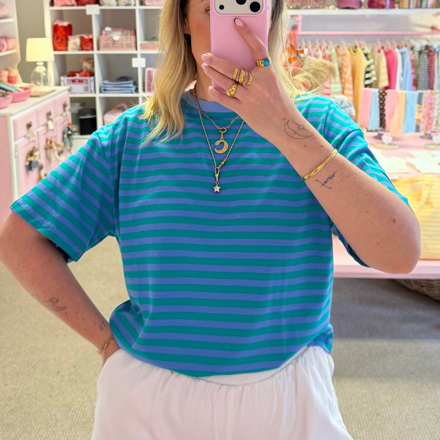 💕NEW💕 Short Sleeve Cotton Stripey T-Shirts (5 Colour-Ways)