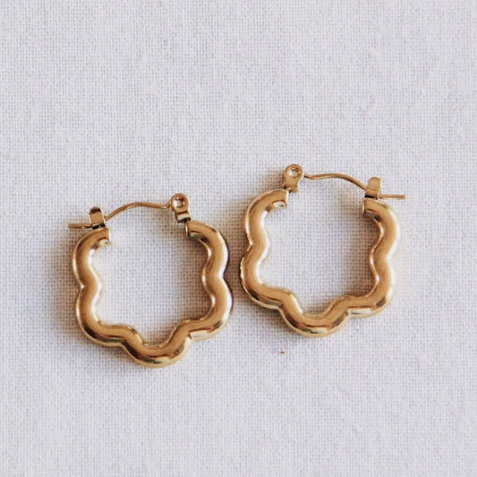 Gold Flower Shape Hoop