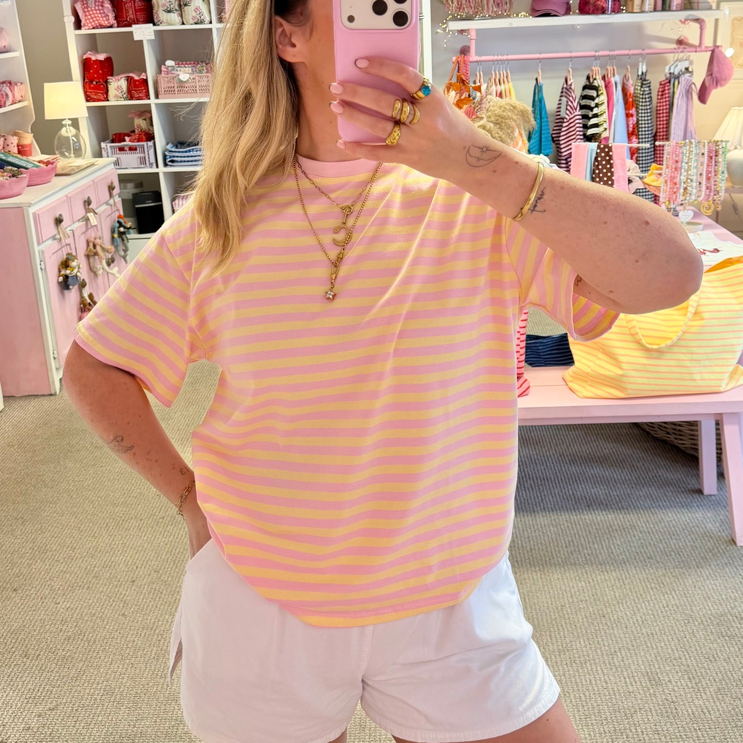 💕NEW💕 Short Sleeve Cotton Stripey T-Shirts (5 Colour-Ways)