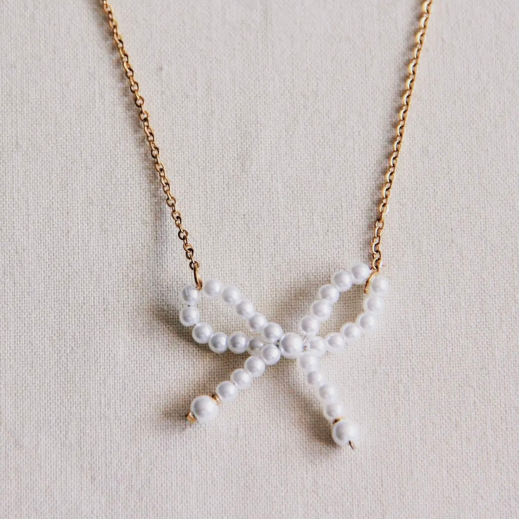 Pearl Bow Necklace