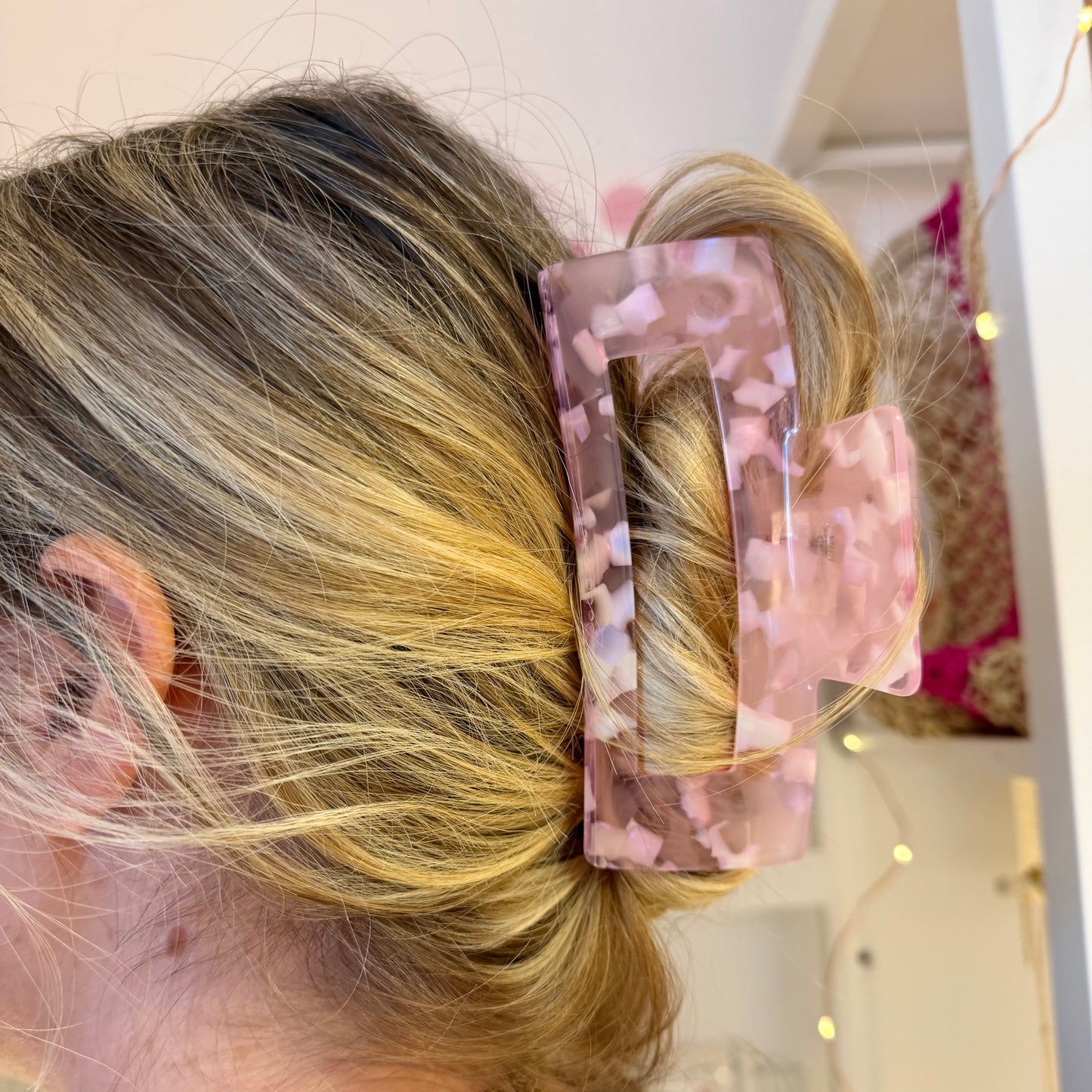 Light Pink Marble XL Claw Clip