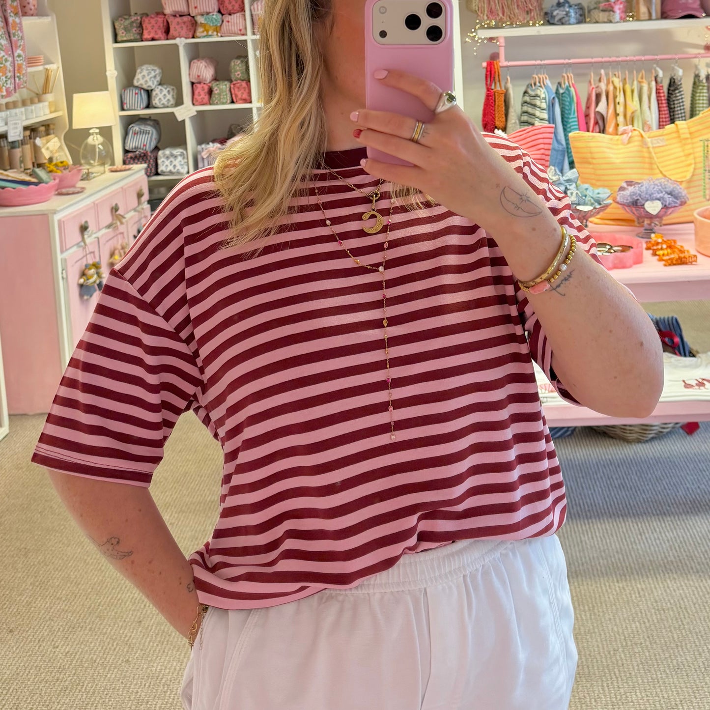 Stripe Boxy Oversize Fit T-Shirt (4 Colourways)