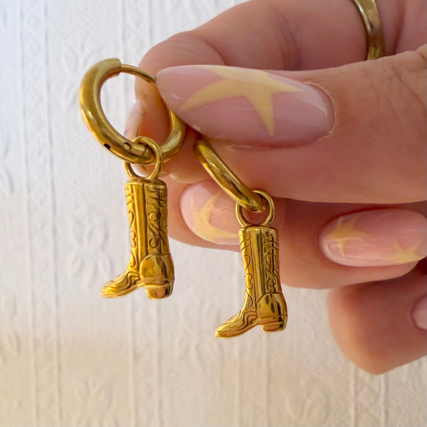 Mini Gold Cowboy Boot Earrings
