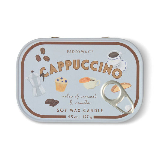 Chocolate & Cherry Cappuccino Print Tin Candle
