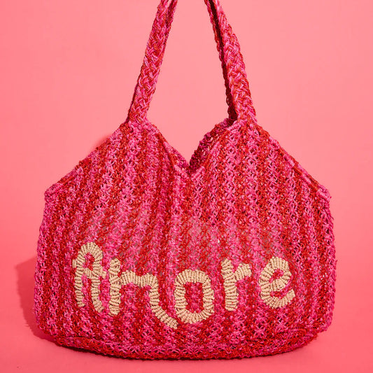 'Amore' The Jacksons Jute Large Bag With Long Strap