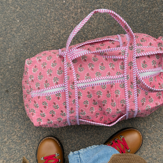 Quilted Cotton Weekend/Duffel Bag (3 colour ways)