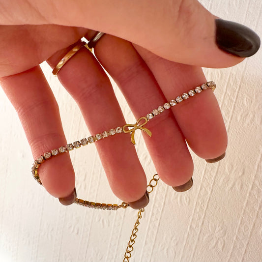 Super Sparkly Diamanté Bow Bracelet