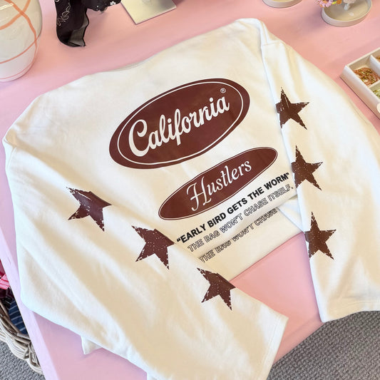 'California' Printed Long Sleeve Sweatshirt Style T-Shirt