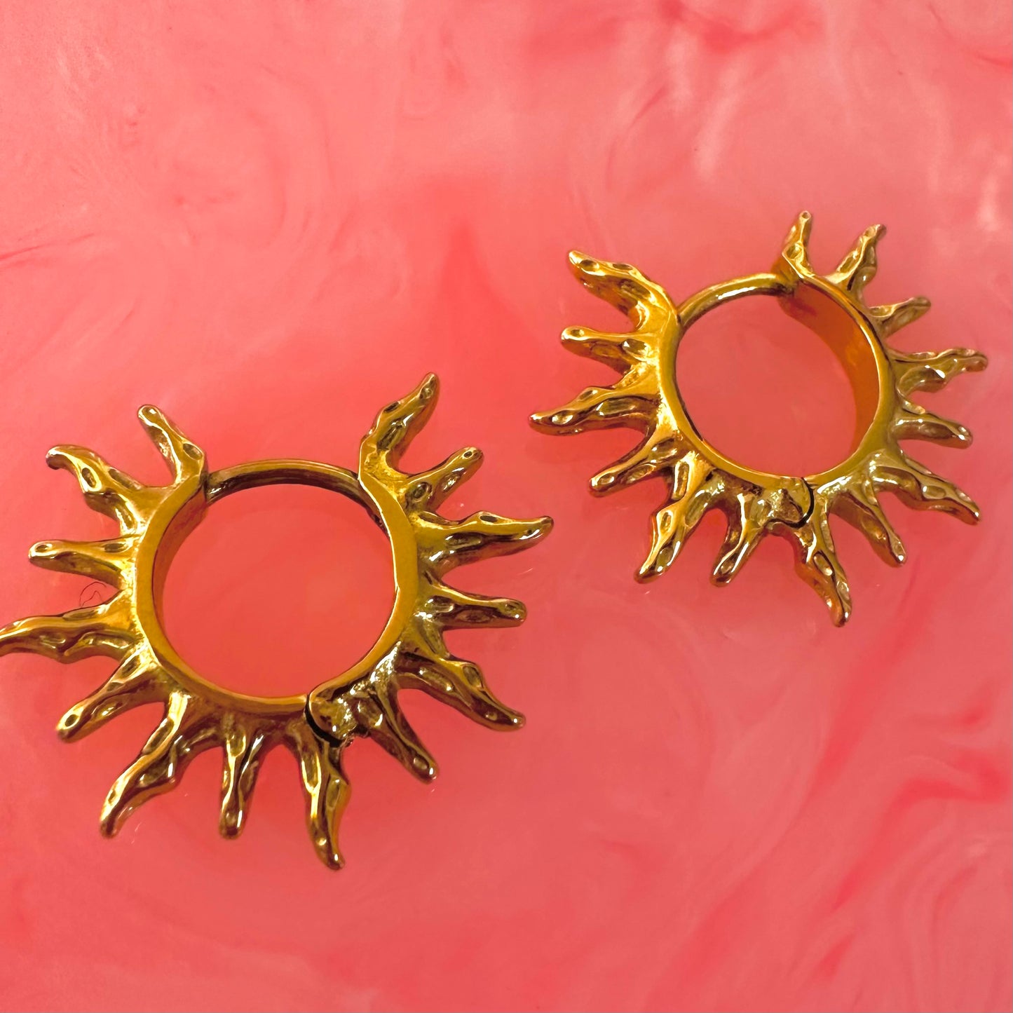 Mini Sunshine Shape Hoop Earrings ☀️