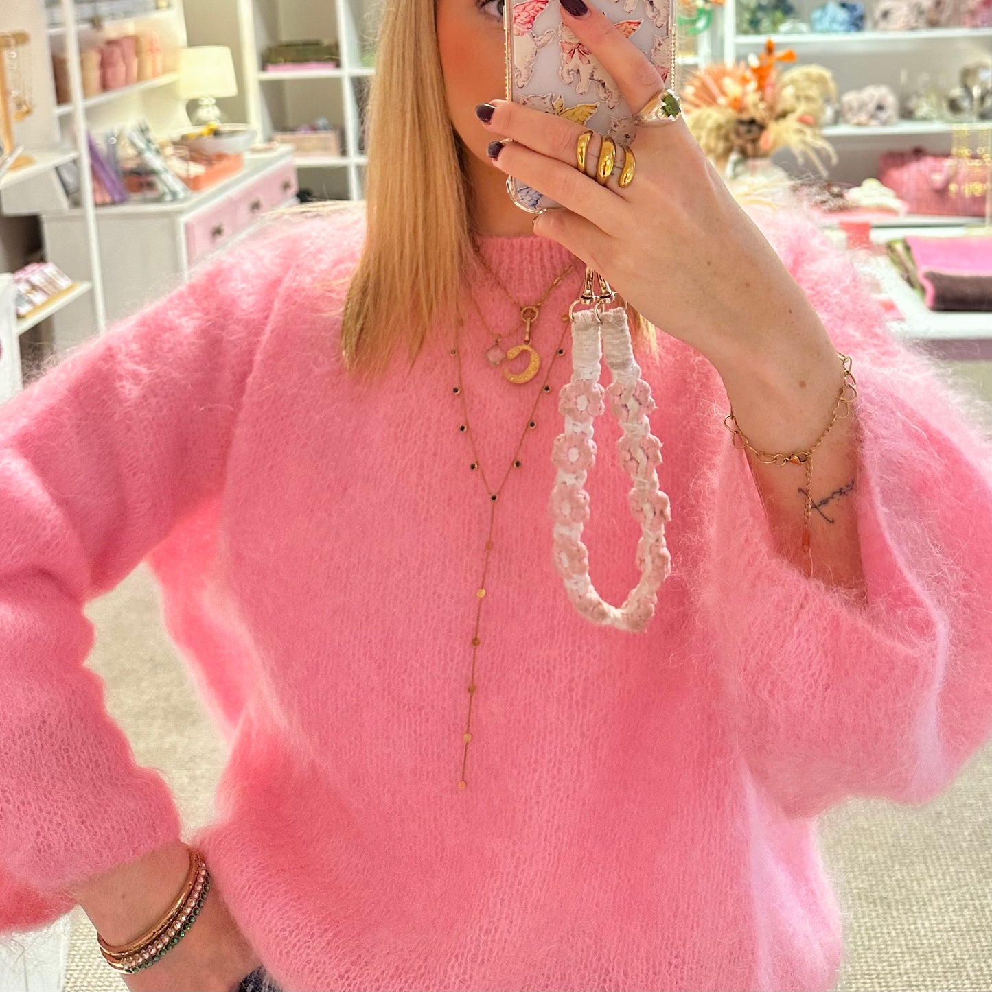 Baby Pink Mohair Fluffy Jumper