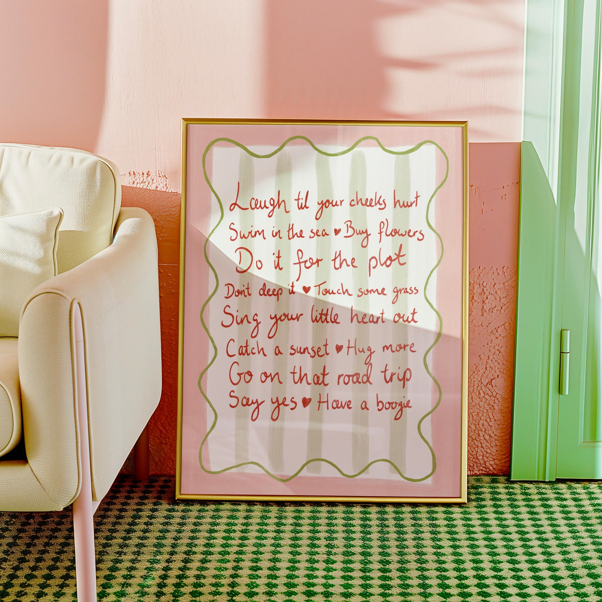 'Happy Things' Life Quote A4 Print