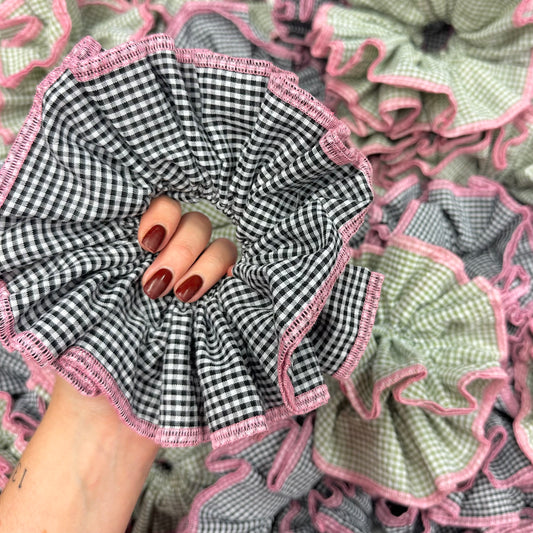 Oversize Large Gingham Scrunchie