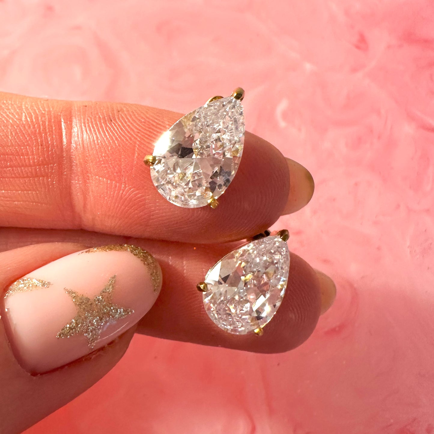 Sparkly Teardrop Crystal Stud Earrings