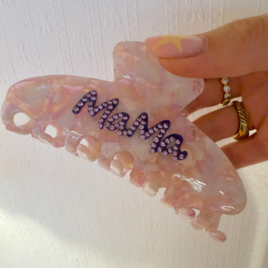 Lilac ‘Mama’ Gem Stone Claw Clip