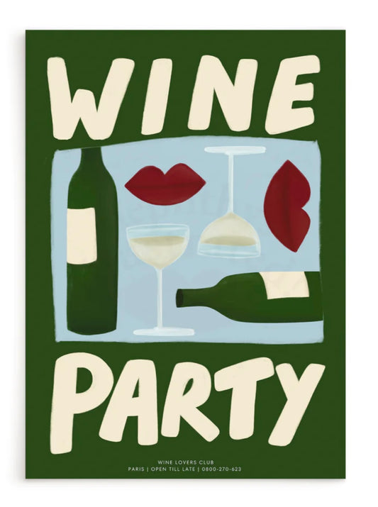 Wine Party A4 Print