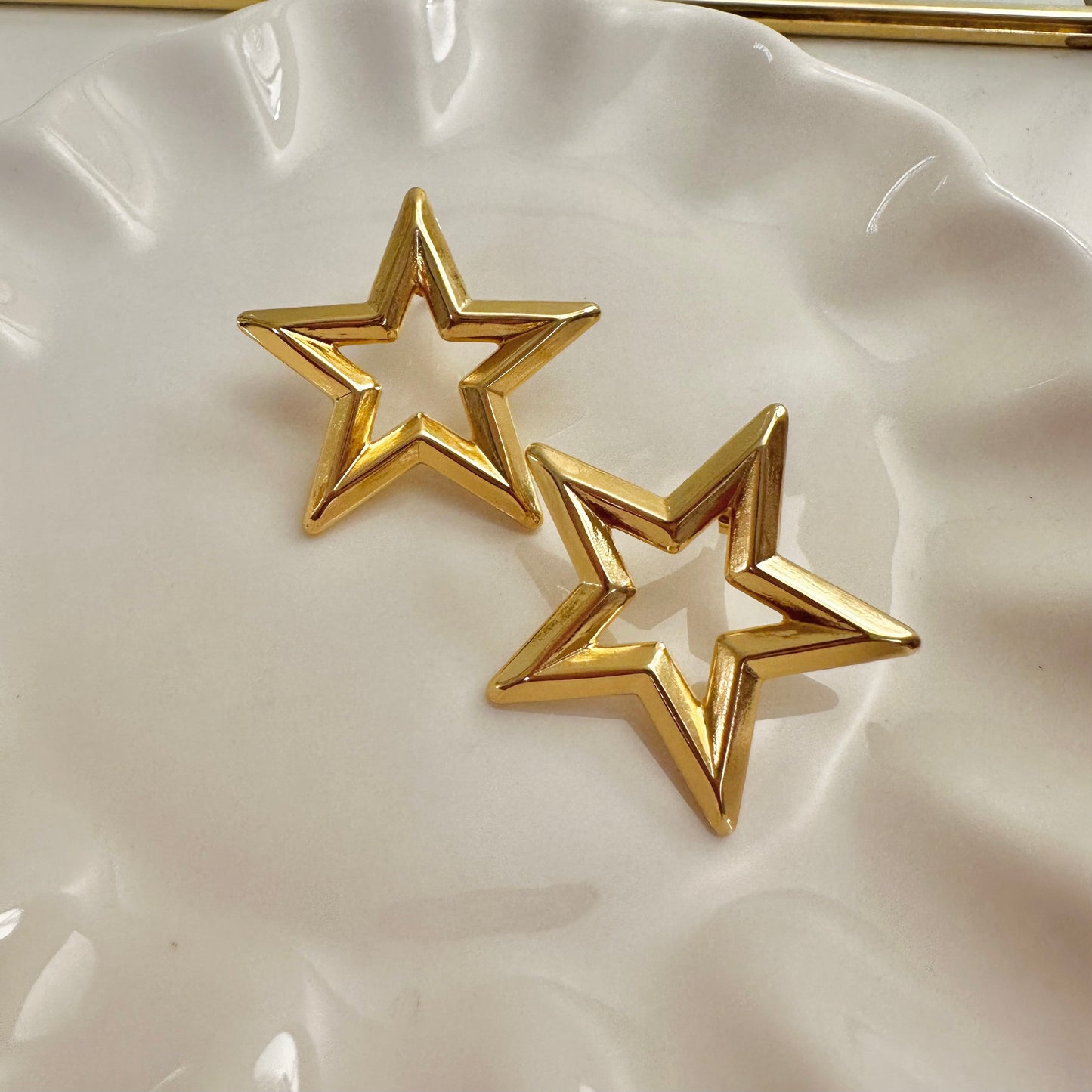 Gold Star Stud Earrings