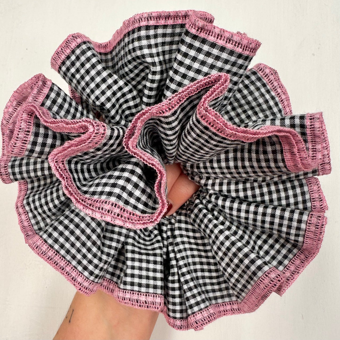 Oversize Large Gingham Scrunchie