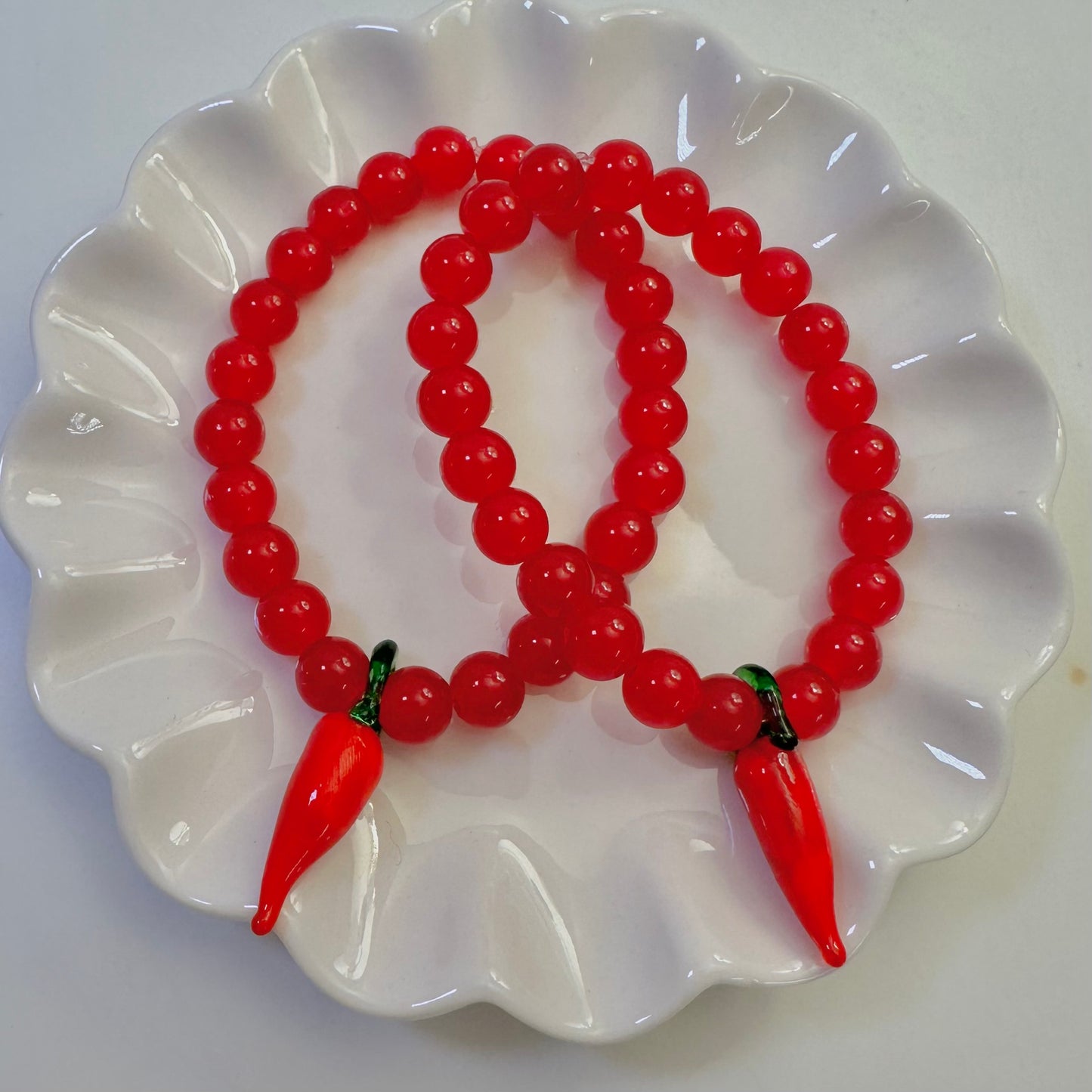 Handmade Glass Bead Chilli Jewellery 🌶️