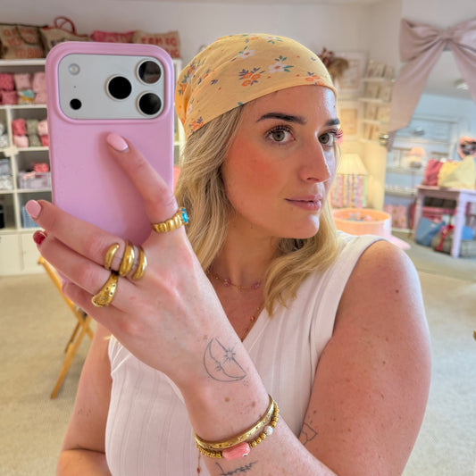 Yellow Floral Print Bandana/Neck Square Scarf