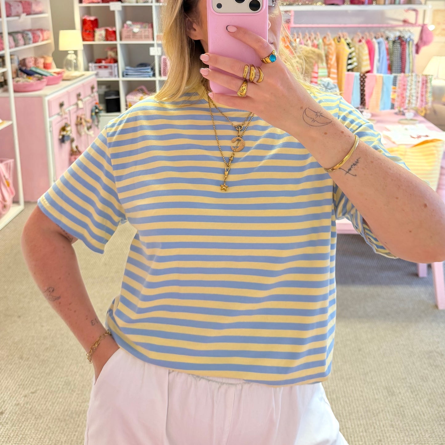 💕NEW💕 Short Sleeve Cotton Stripey T-Shirts (5 Colour-Ways)