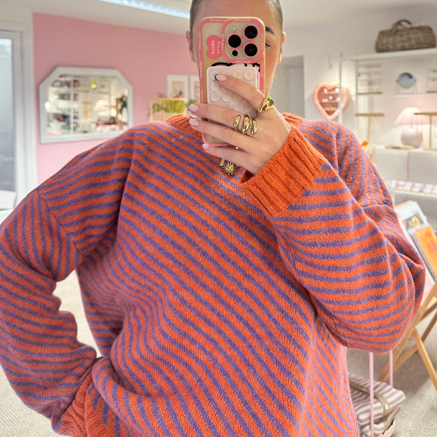 Orange & Purple Stripe Jumper