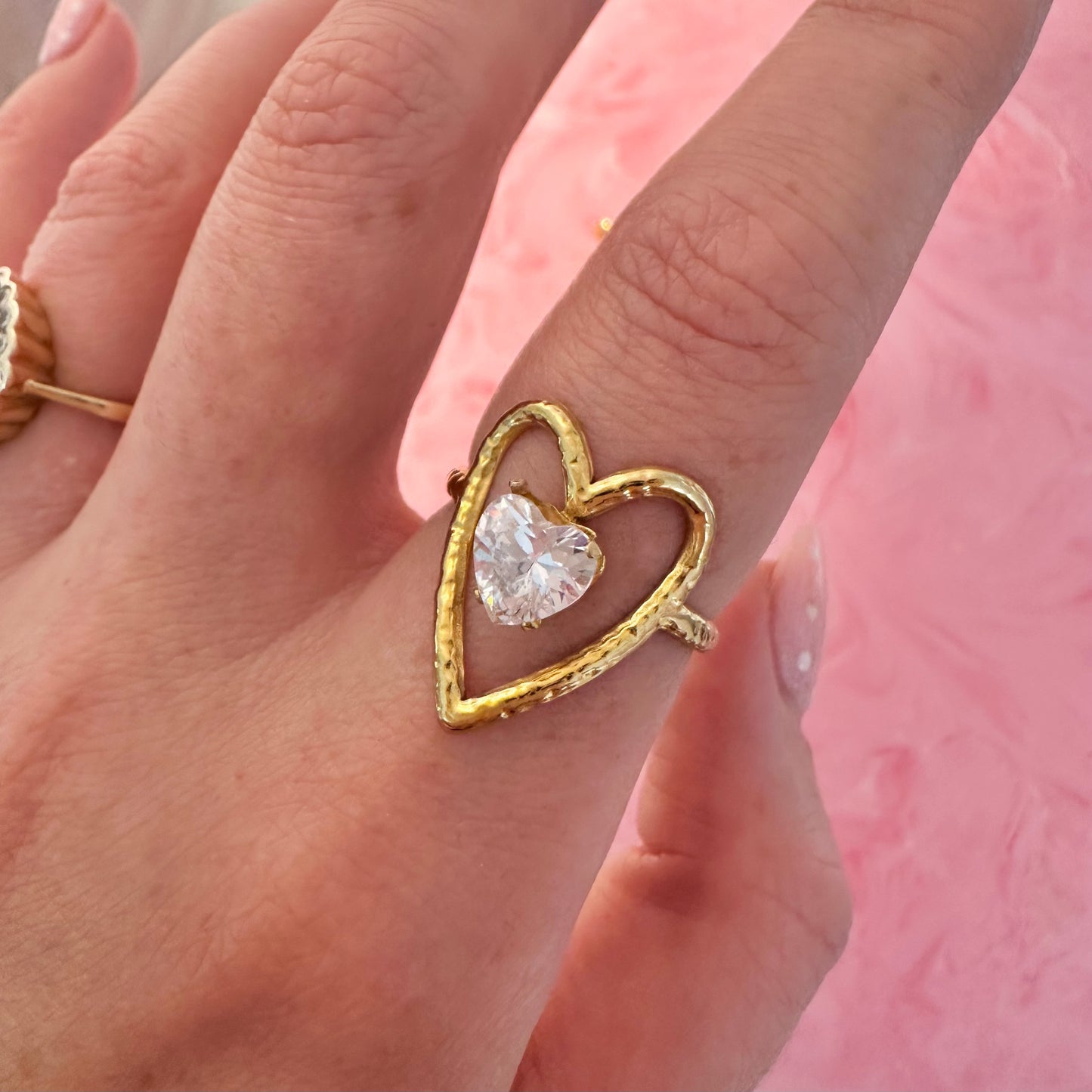Adjustable Radiant Love Heart Ring