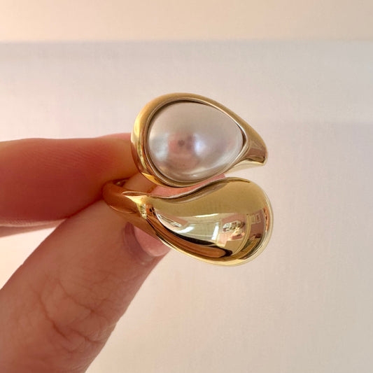 Chunky Open Pearl Statement Ring