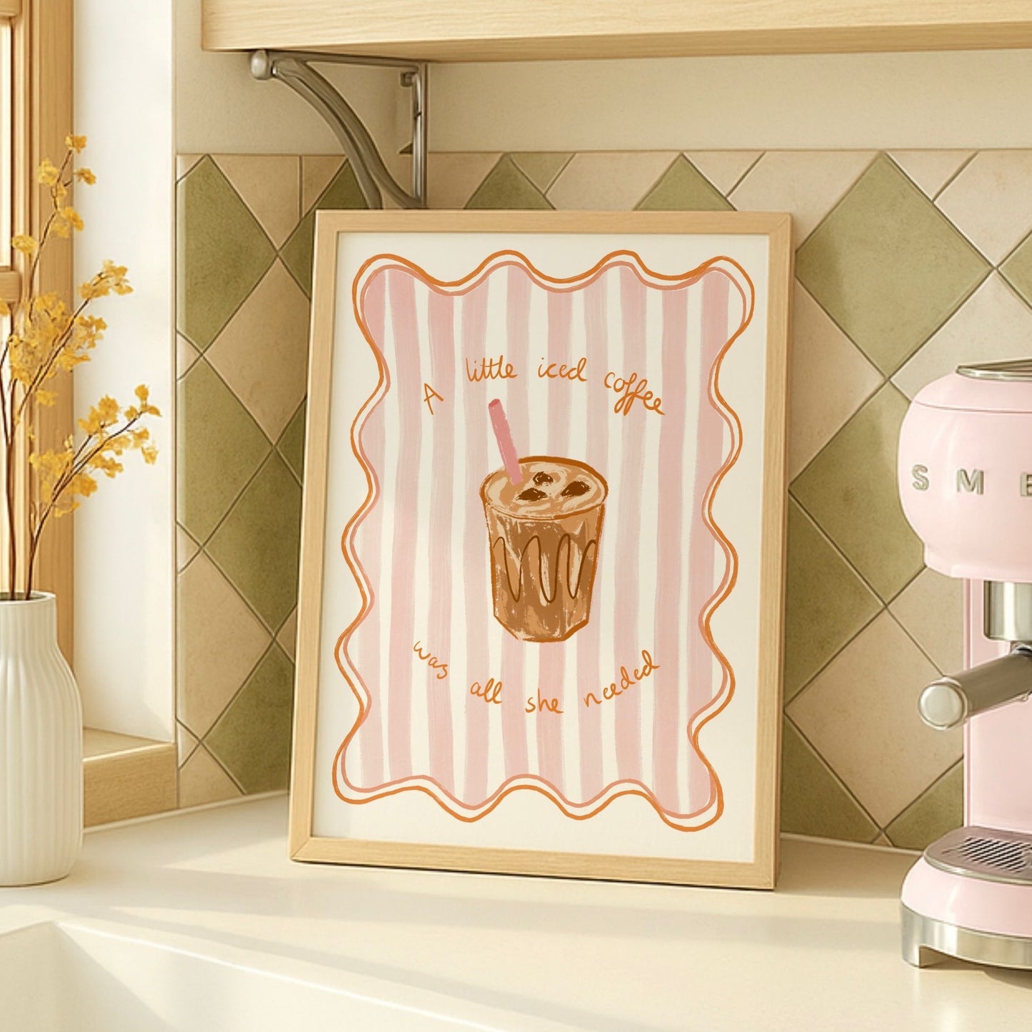 ‘A Little Iced Coffee Was All She Needed’ A4 Print