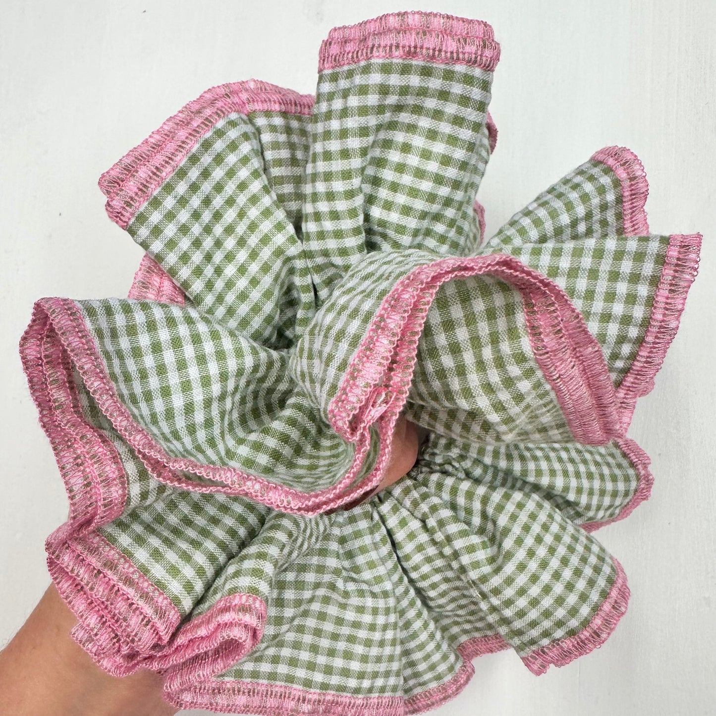 Oversize Large Gingham Scrunchie