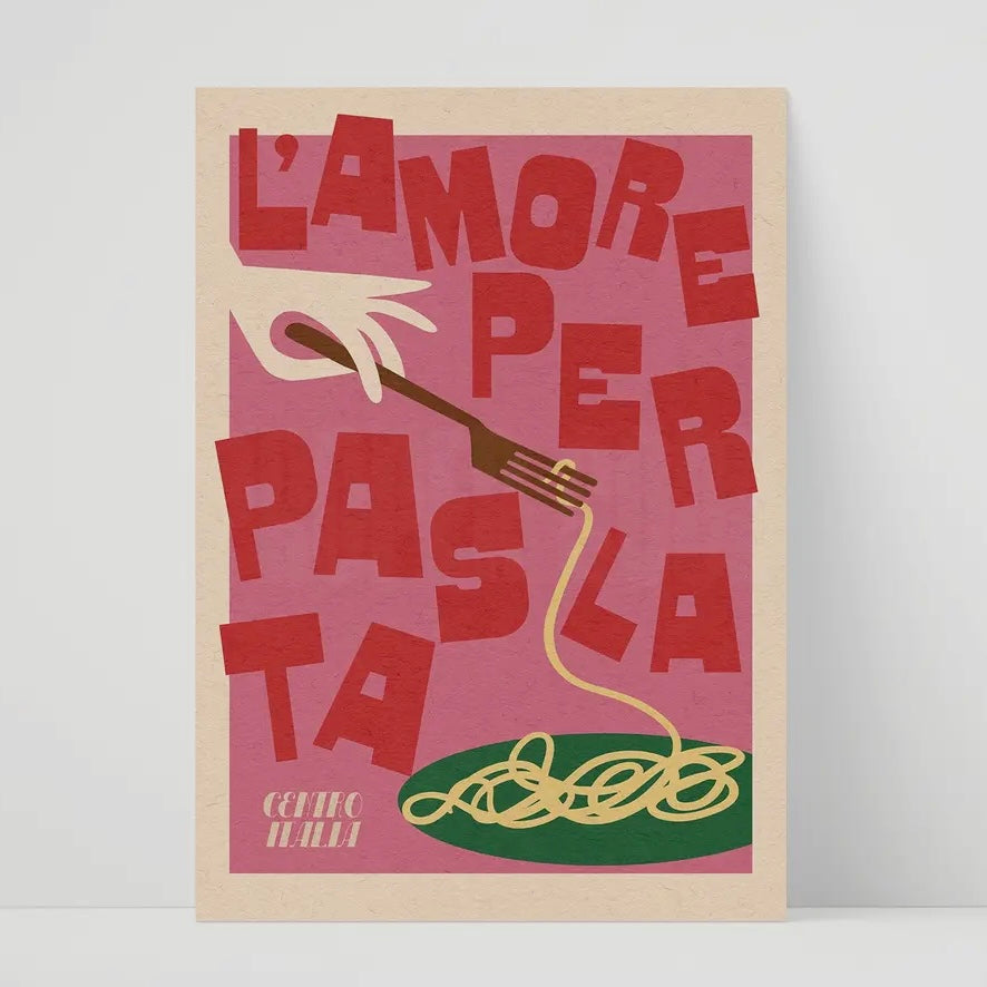 Pink Pasta Love A4 Print