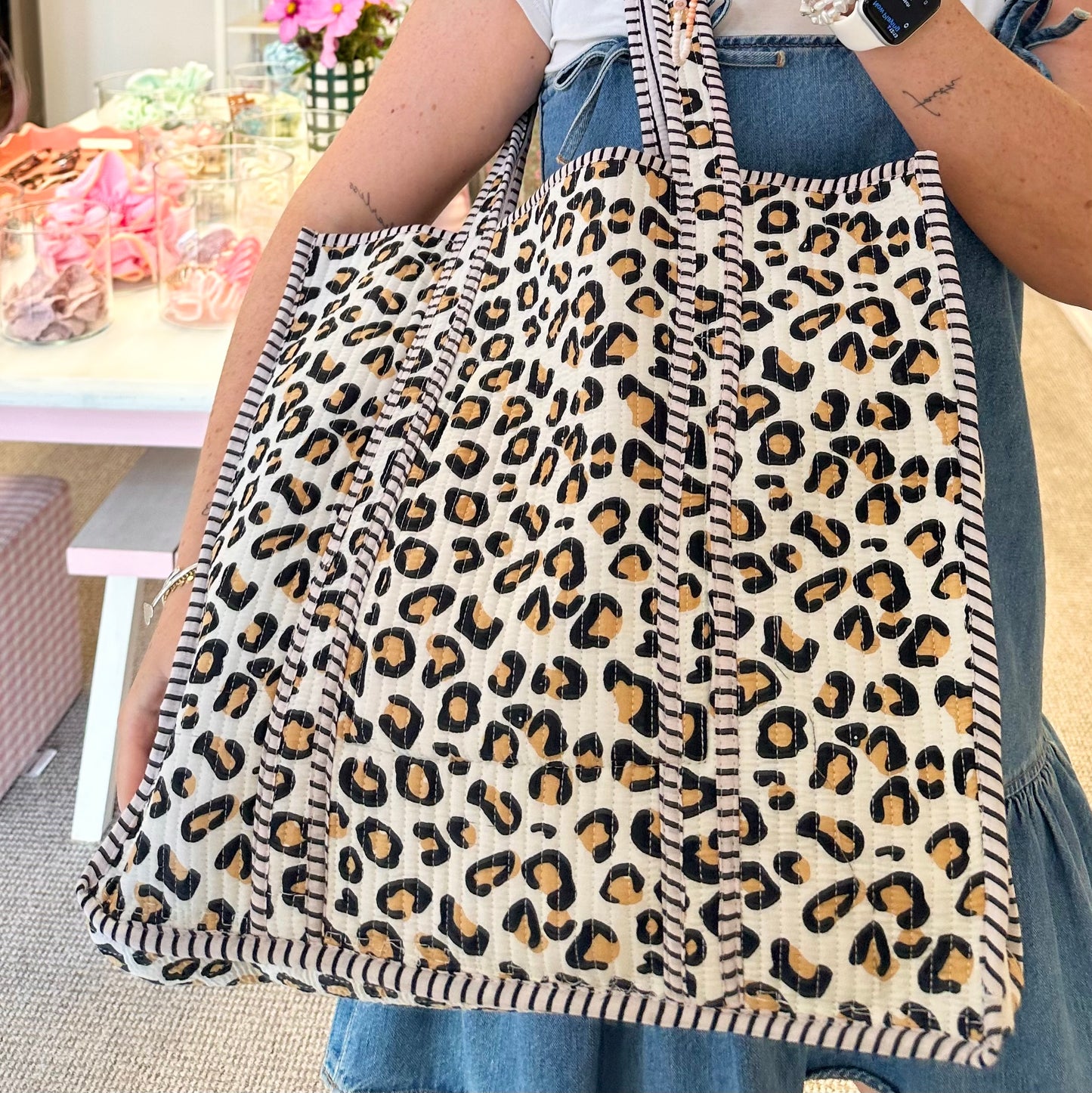 Leopard Print Fabric Tote Bag 🐆