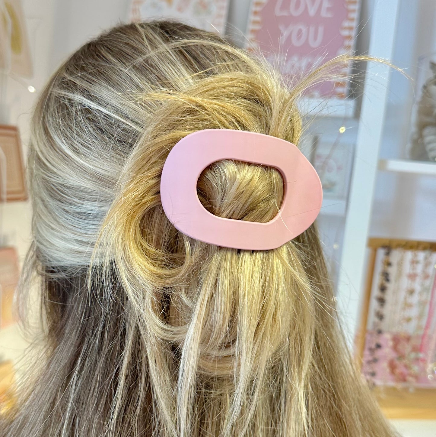 Matte Pink Flat Claw Clip