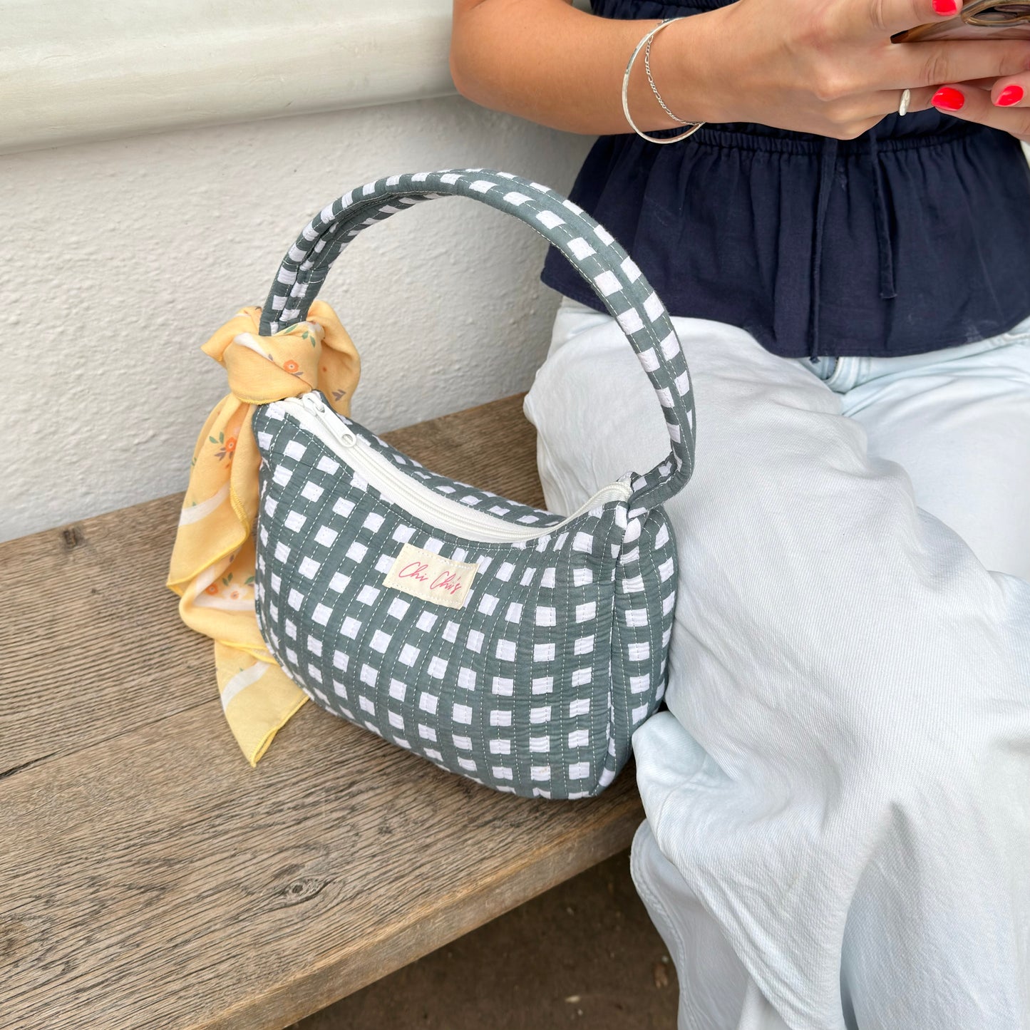 🩷 Chi Chi’s Mini Shoulder Bag Green Gingham