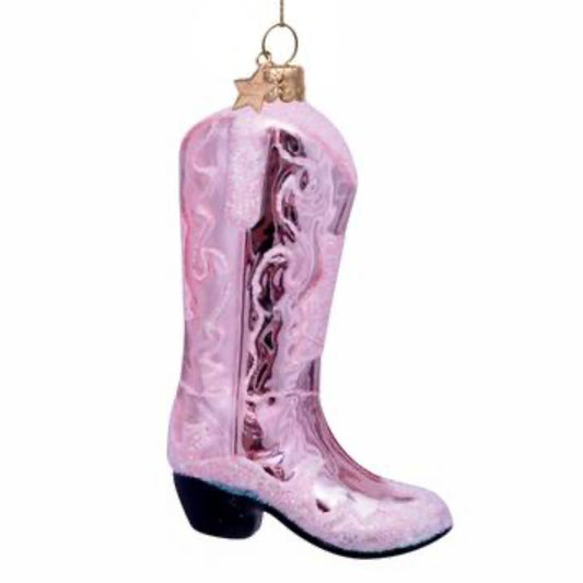 Taylor Pink Glitter Cowboy Boot Christmas Ornament