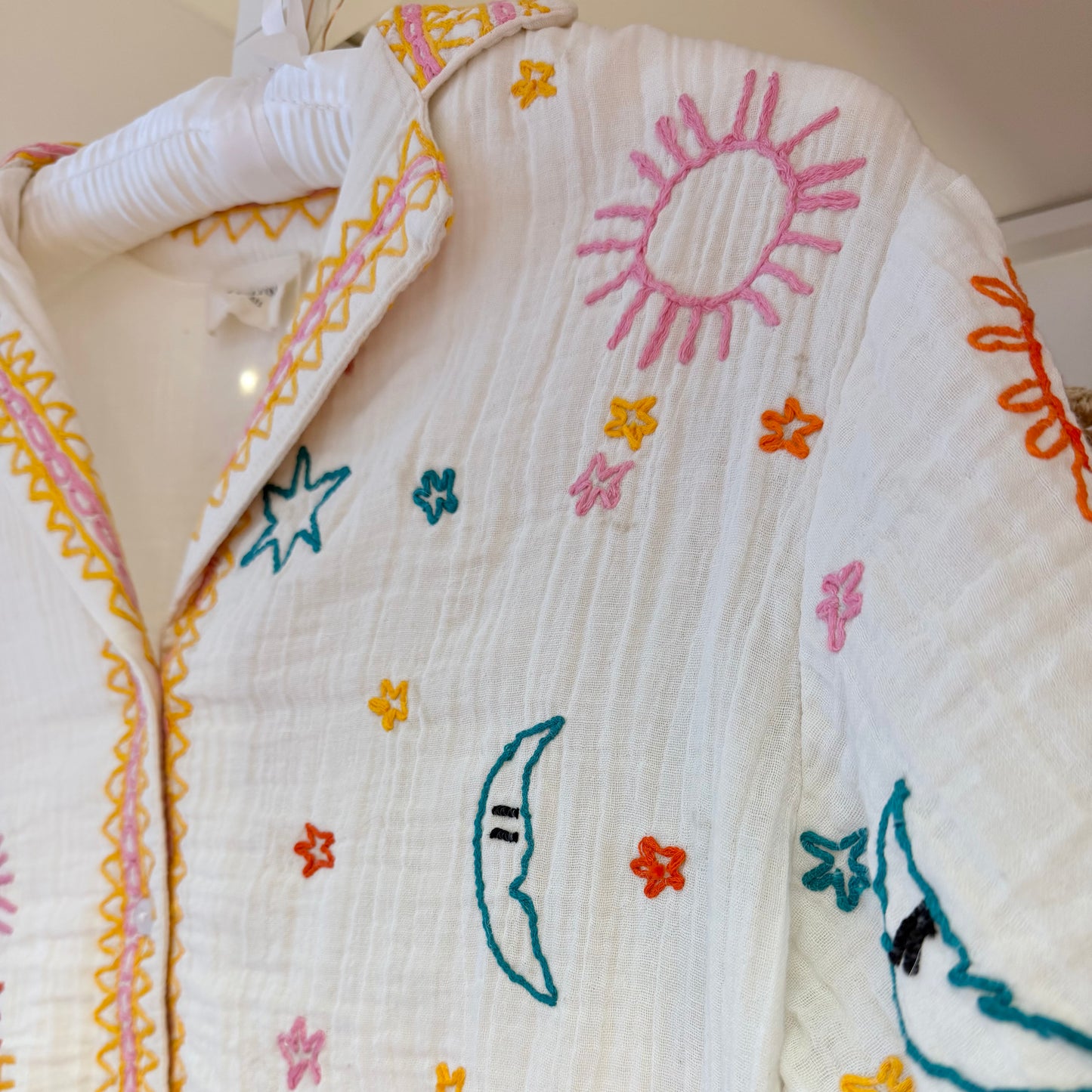 Embroidered Detail Summer Cotton Shirt