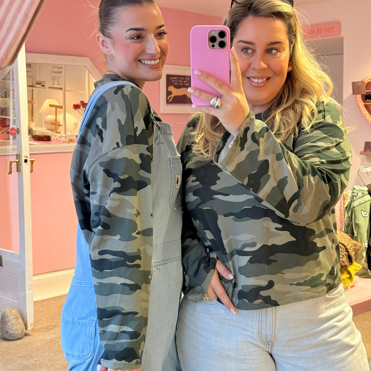 Camo Print Long Sleeve Cotton T-Shirt
