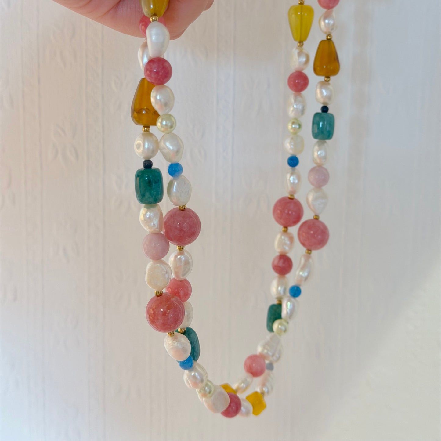 Mutilcolour Beaded & Pearl Beads Necklace