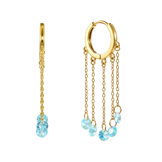 Bijoux De Mimi 'Ailsa' Gold Turqouise Huggie Earrings