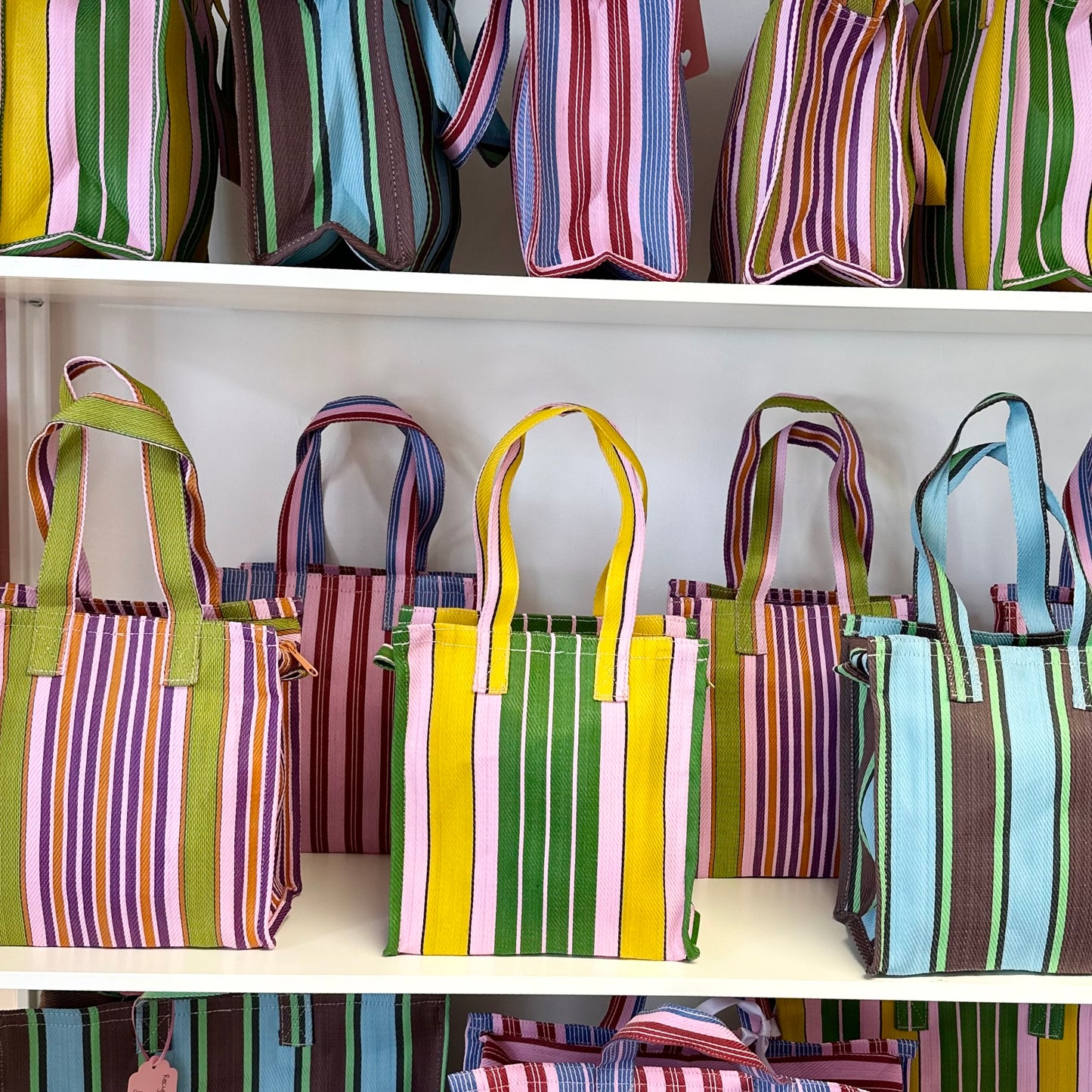 Recycled Stripe Mini Tote Bag