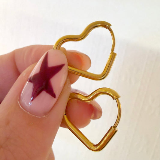 Mini Waterproof Heart Shape Hoop Earrings