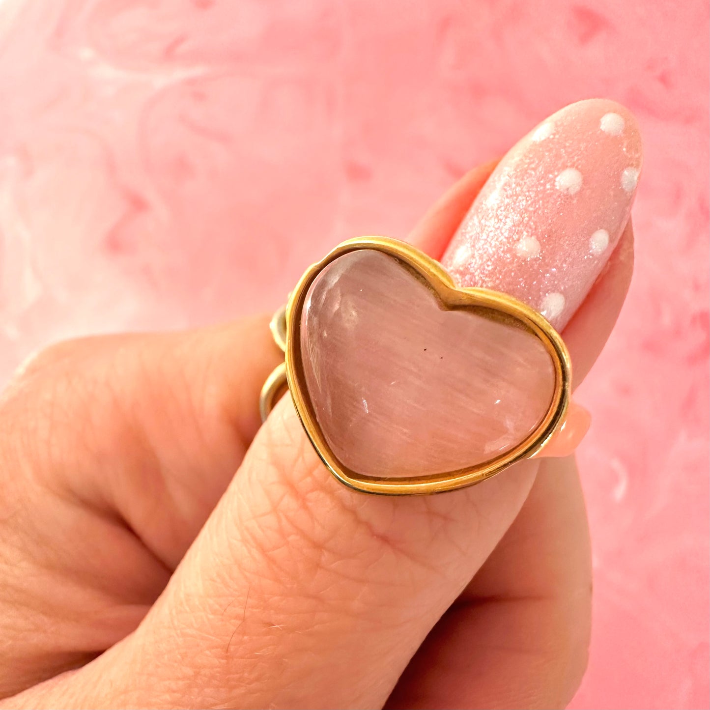 Super Chunky Pink Heart Ring