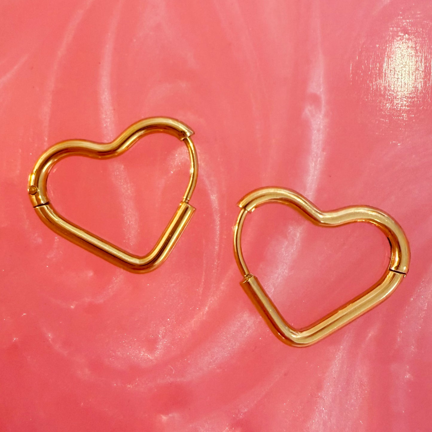 Mini Waterproof Heart Shape Hoop Earrings