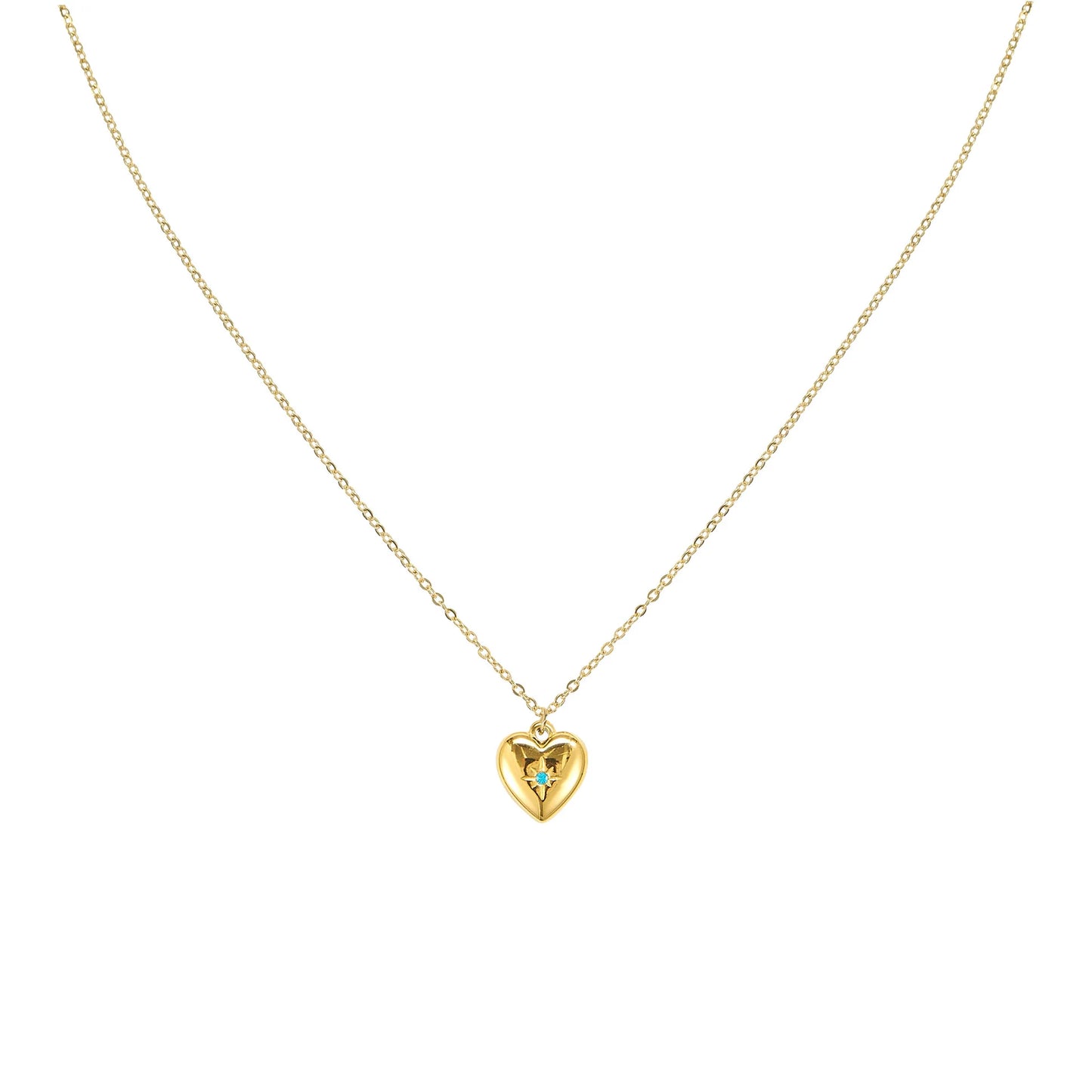 Bijoux De Mimi 'Megan' Turqouise Gold Heart Pendant Necklace