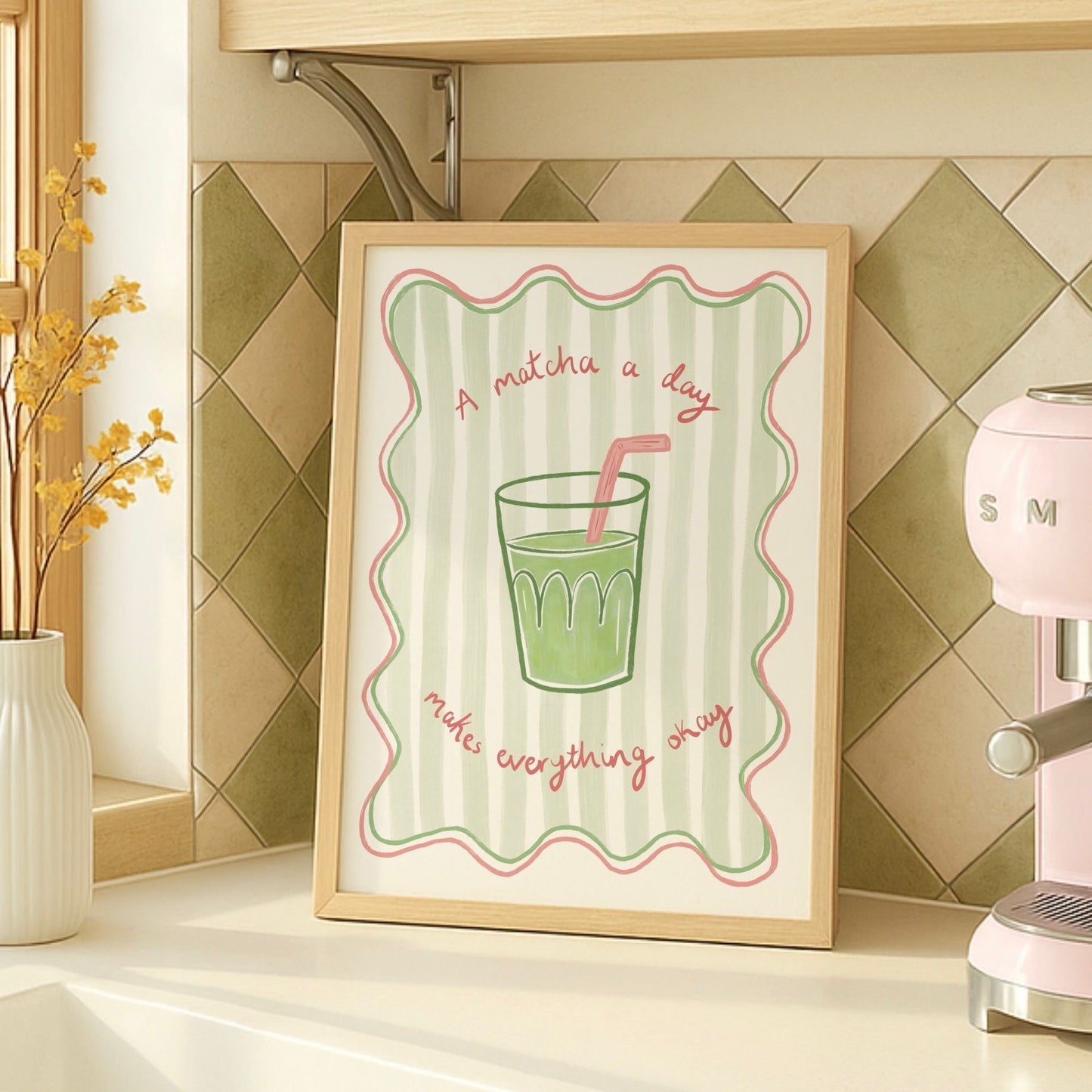 ‘A Matcha A Day Makes Everything Okay’ A4 Print