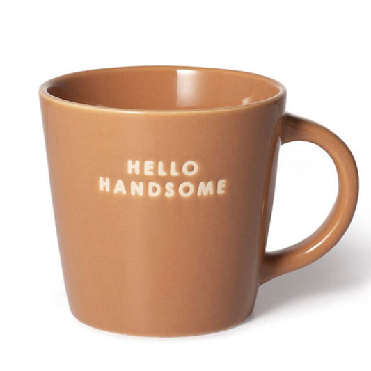 ‘Hello Handsome’ Brown Coffee Cup