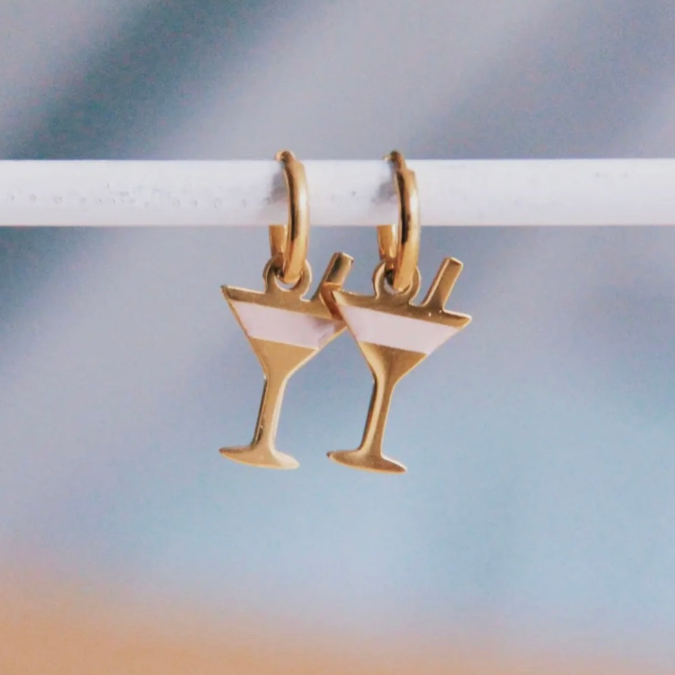 Cocktail Martini Glass Mini Earrings