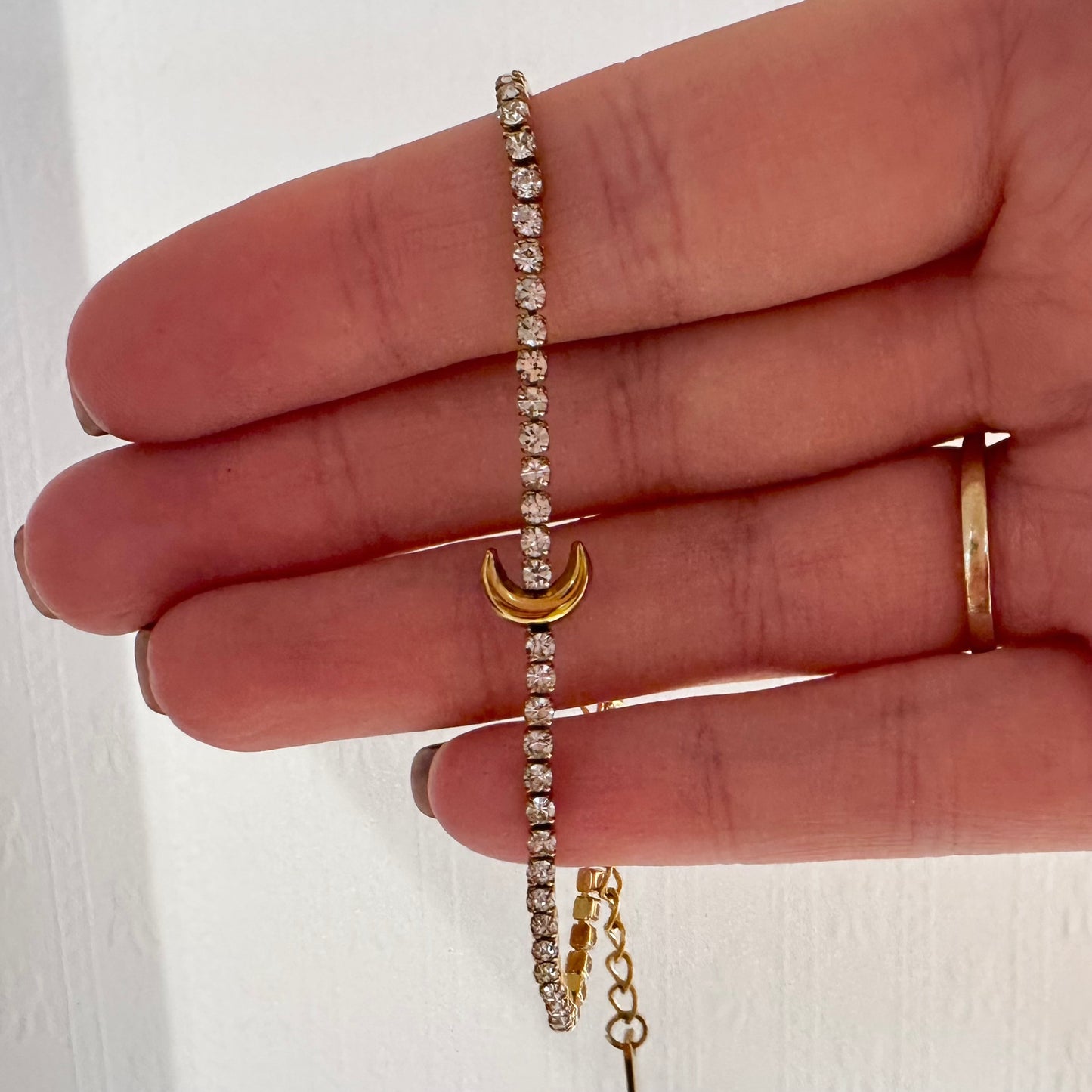 Super Sparkly Diamanté Moon Bracelet